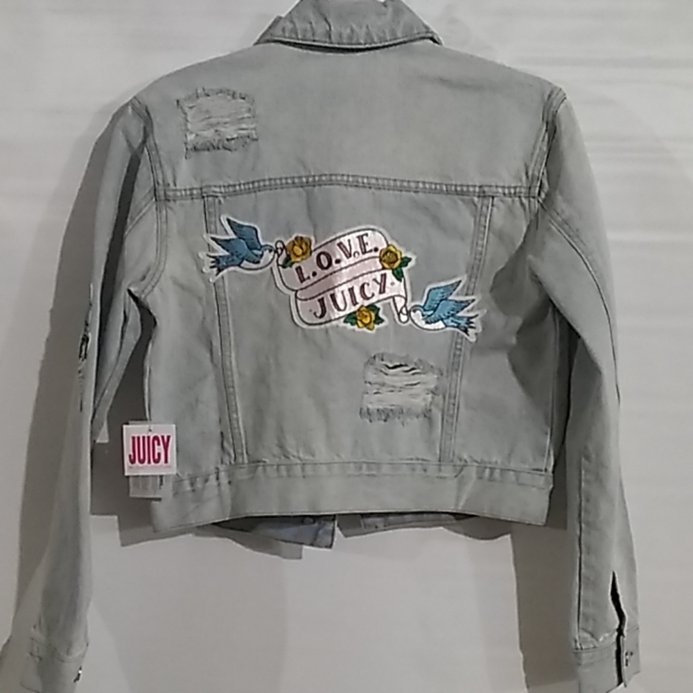 Juicy Couture Patch Denim Jacket NWT - Picture 7 of 8